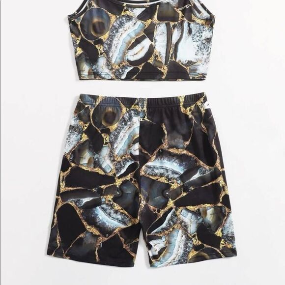 Marble Print Cami Top & Bottom - Picture 2 of 5